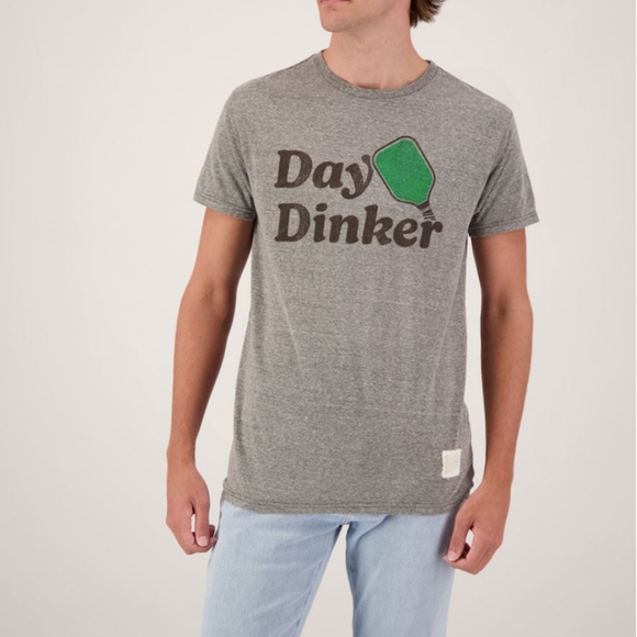 NWT Men's S Original Retro Brand Gray Pickleball Graphic T-Shirt, Day Dinker - Picture 2 of 8